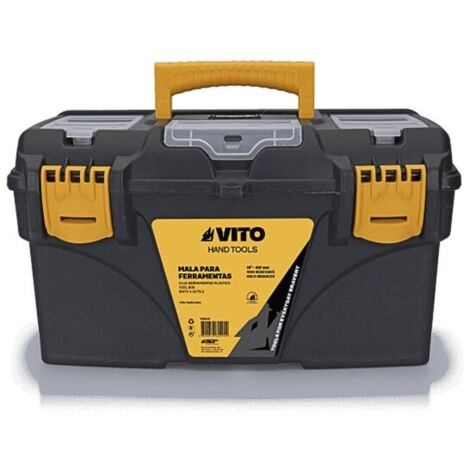 Boite à outils vide 21" 53.5 x 29.1 x 28 cm - Caisse à outils 3 organiseurs + Porte outils amovible VITO