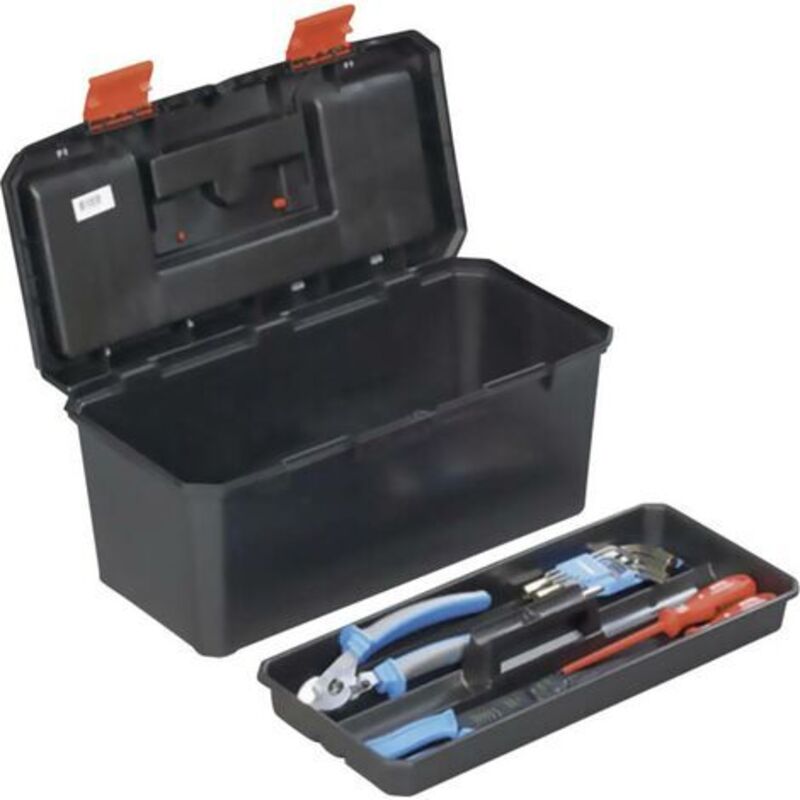 Alutec - 56270 Boîte à outils vide plastique noir, orange