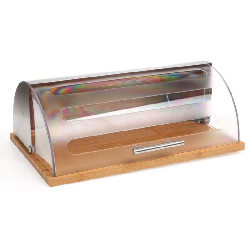 Boîte à Pain En Bambou Et Inox Transparent Five