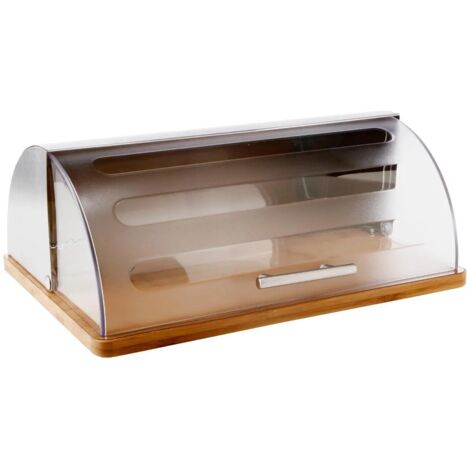 5FIVE SIMPLY SMART Boîte À Pain En Bambou Et Inox Transparent Five