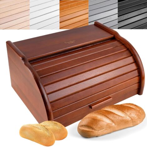 Boîte à Pain en Bois de Hêtre Brun 38 x 28,5 x 17,5 cm