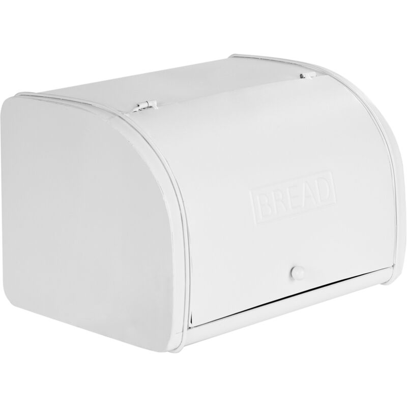 Beliani - Boîte à Pain en Fer Décorative avec Couvercle 39 x 24 x 21 cm Blanche Caroube