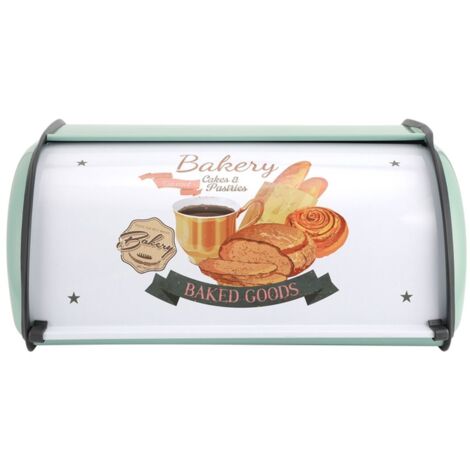 Boîte à pain et pâtisserie en métal pour rangement de cuisine, style rétro, grande capacité