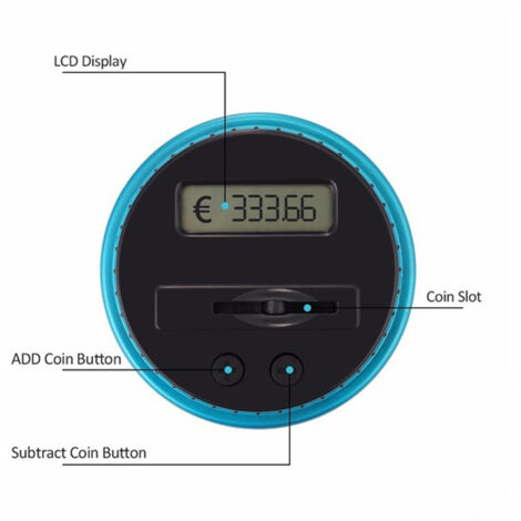 Boîte à pièces électronique avec compteur LCD et verrou à clé - Tirelire intelligente pour économies