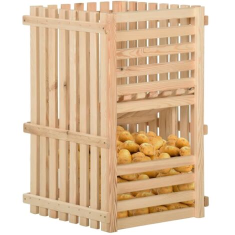 Boîte à pommes de terre 50x50x50 cm Bois de pin solide CFW743637