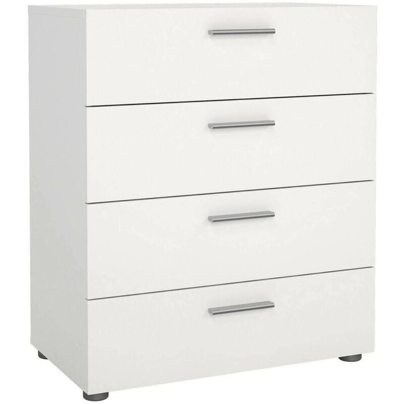 Dmora - Commode à quatre tiroirs, couleur blanche, 70 x 82 x 40 cm