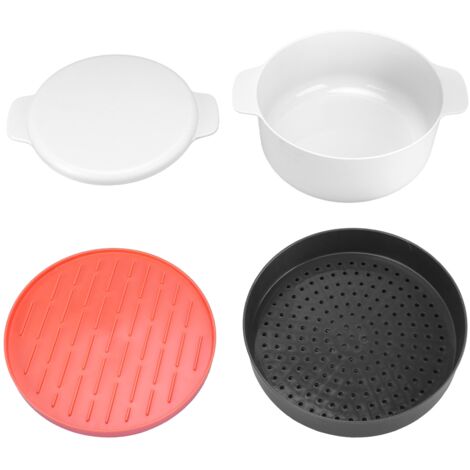 Boîte à riz multifonction pour micro-ondes, récipient vapeur rond pour repas maison
