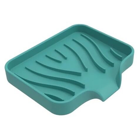Boîte à Savon en Silicone avec égouttoir antidérapant - Porte-Savon avec évacuation d'eau - Porte-Savon pour Salle de Bain et Cuisine - Facile à Nettoyer - Vert