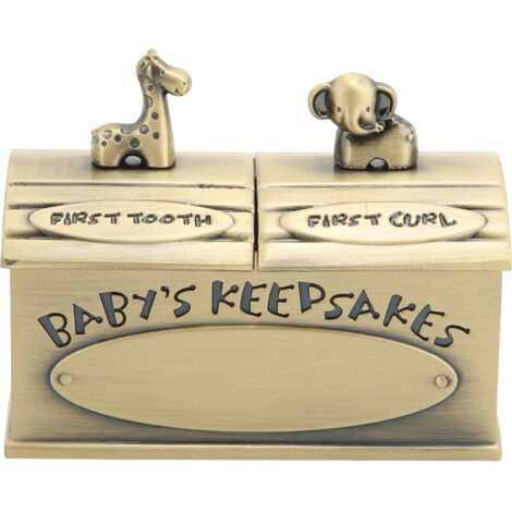 Boîte à souvenirs bébé style européen - Cadeau Fée des dents pour enfants - Apparence élégante et résistante à la rouille - Patine verte décorative