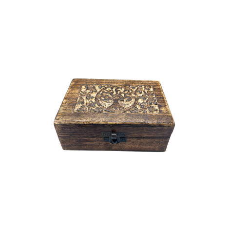 Boîte à souvenirs en bois moyenne 15x10x6cm - Arbre de vie- Vendu par 1