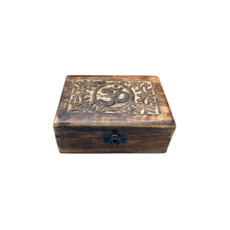 Boîte à souvenirs en bois moyenne 15x10x6cm - Om- Vendu par 1