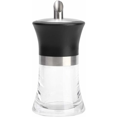 Boîte à Sucre, Sucrier Doseur Distributeur de Pot pour la Cuisine 100ml Acier Inoxydable Verre Transparent Récipient de Rangement de Cuisine pour Accessoires d'Ustensiles de Cuisine à Domicile,