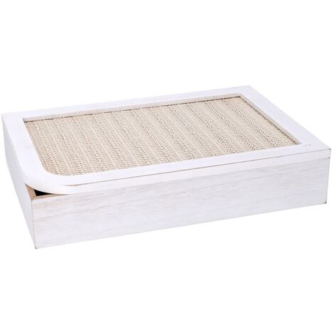 Boîte à thé rectangulaire en bois blanc cm20x6x29