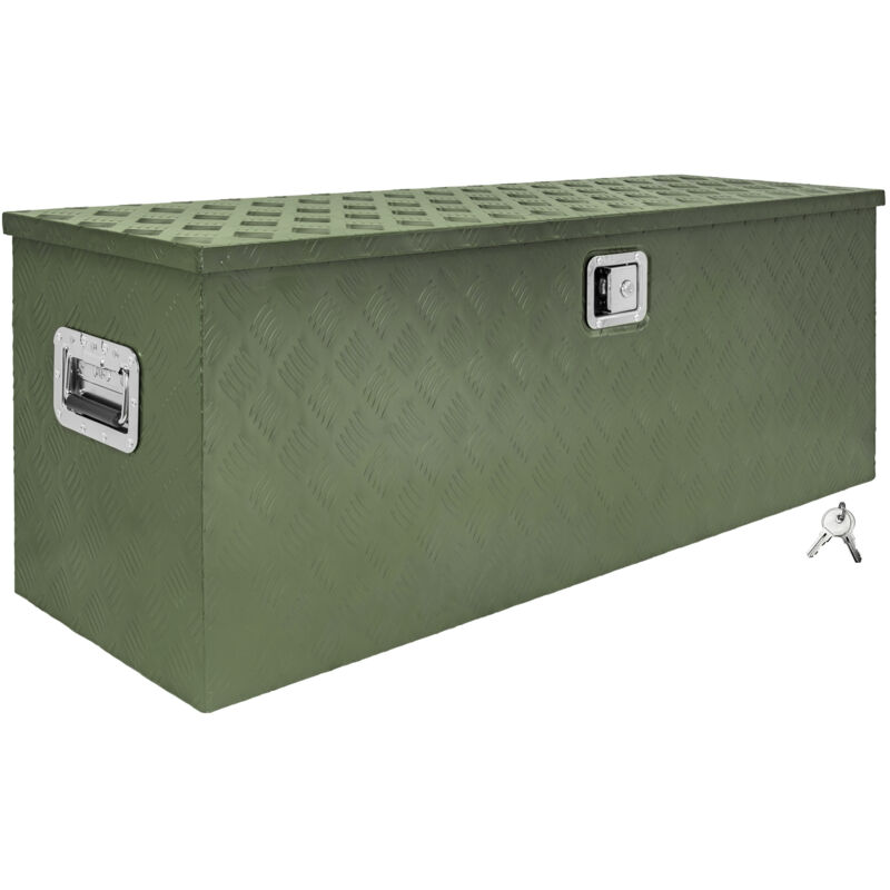 Boîte à Timon Vert Boîte à outils Caisse de camion Boîte en Aluminium sélection Box de remorque avec couvercle Verrouillable Boîte de Transport