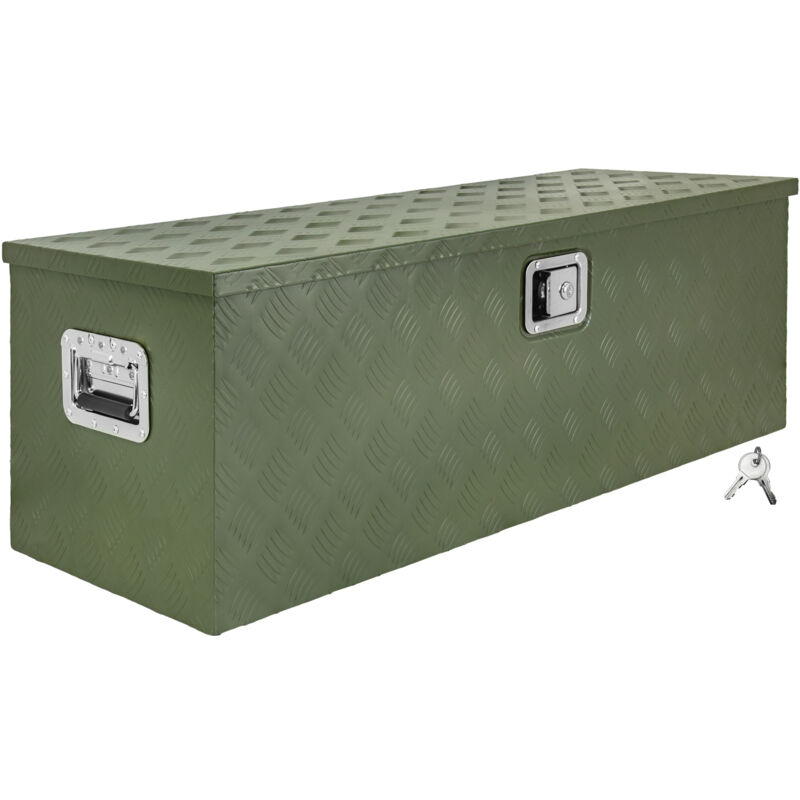 Boîte à Timon Vert Boîte à outils Caisse de camion Boîte en Aluminium sélection Box de remorque avec couvercle Verrouillable Boîte de Transport