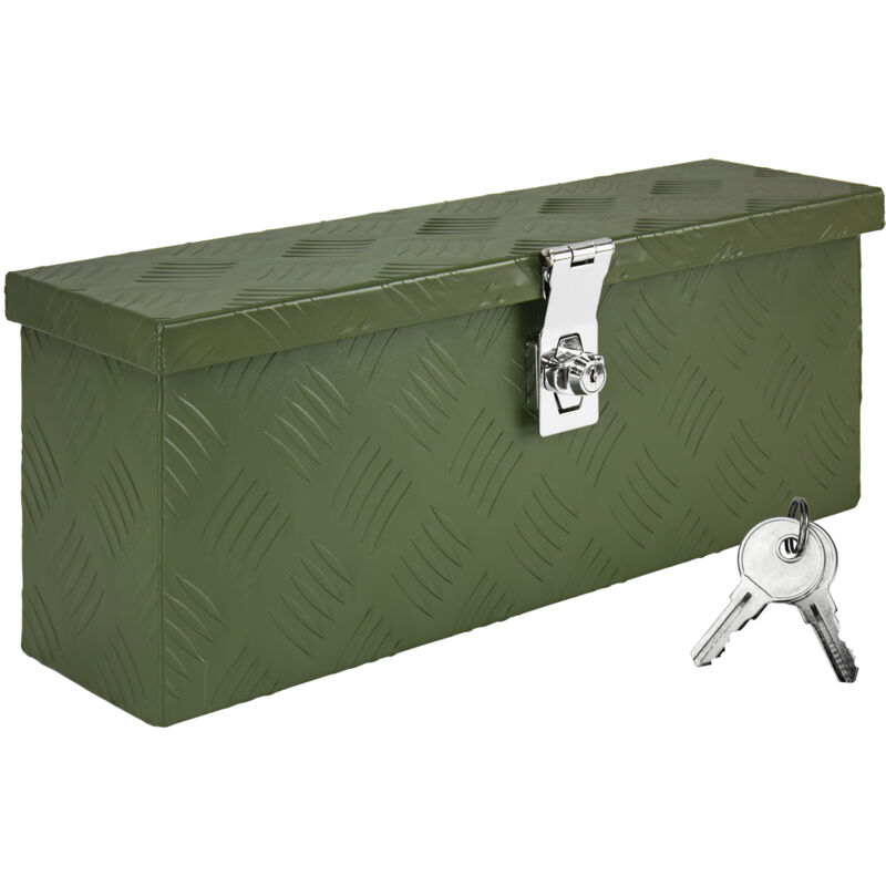 Boîte à Timon Vert Boîte à outils Caisse de camion Boîte en Aluminium sélection Box de remorque avec couvercle Verrouillable Boîte de Transport