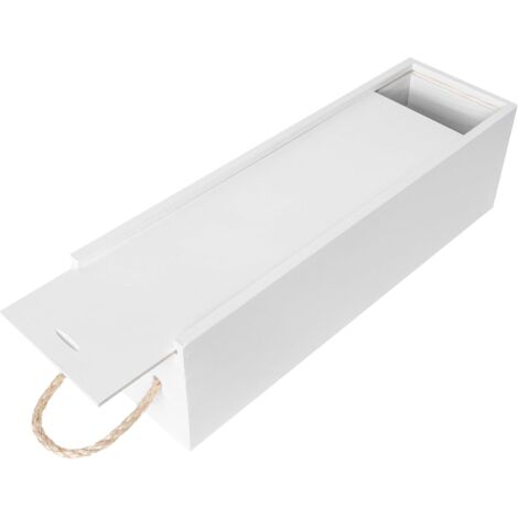 Boîte à Vin en Bois pour 1 Bouteille Blanc 36 x 11 x 9,8 cm