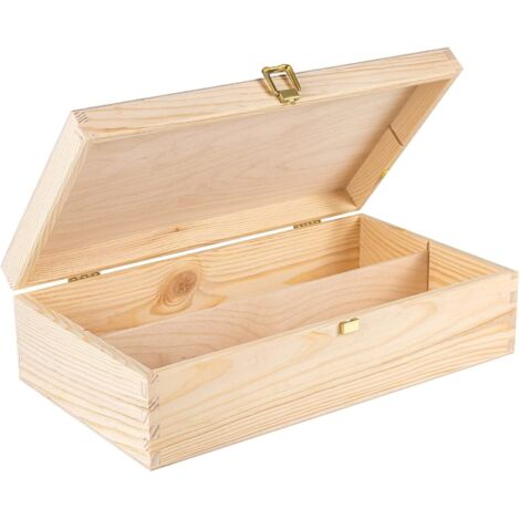 Boîte à Vin en Bois pour 2 Bouteilles Naturel 35 x 21 x 11 cm