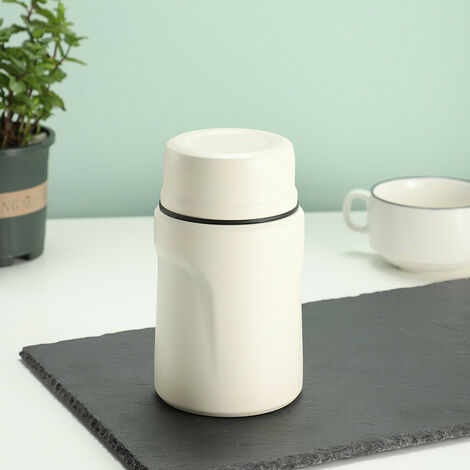 Boite Alimentaire Isotherme, Boite Isotherme Repas Chaud 500ml Avec Cuillère Pliante En Acier Inoxydable (BLANC)