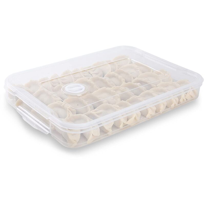 Boîte alimentaire rectangulaire avec couvercle, Boîte de réfrigérateur à une seule couche, Organisateur de nourriture empilable pour garder le