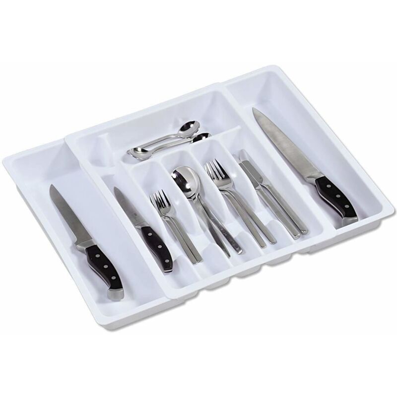 Range couverts extensible - Blanc - De 29 à 50 cm - Livraison gratuite