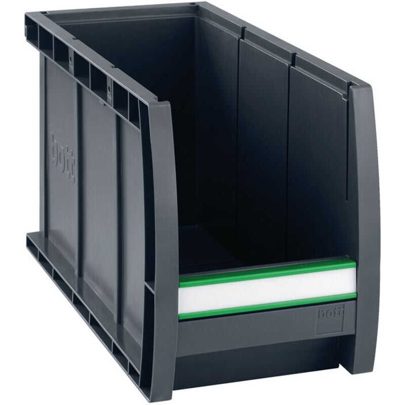 Boîte de rangement à ouverture frontale L298xl130xH165 mm PP gris anthracite BOT