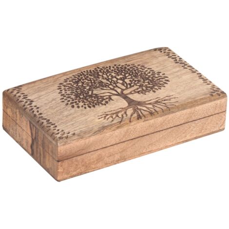 Boîte arbre de vie moyenne pour le rangement de bijoux et d'accessoires, idéale pour les cadeaux et la décoration de la maison