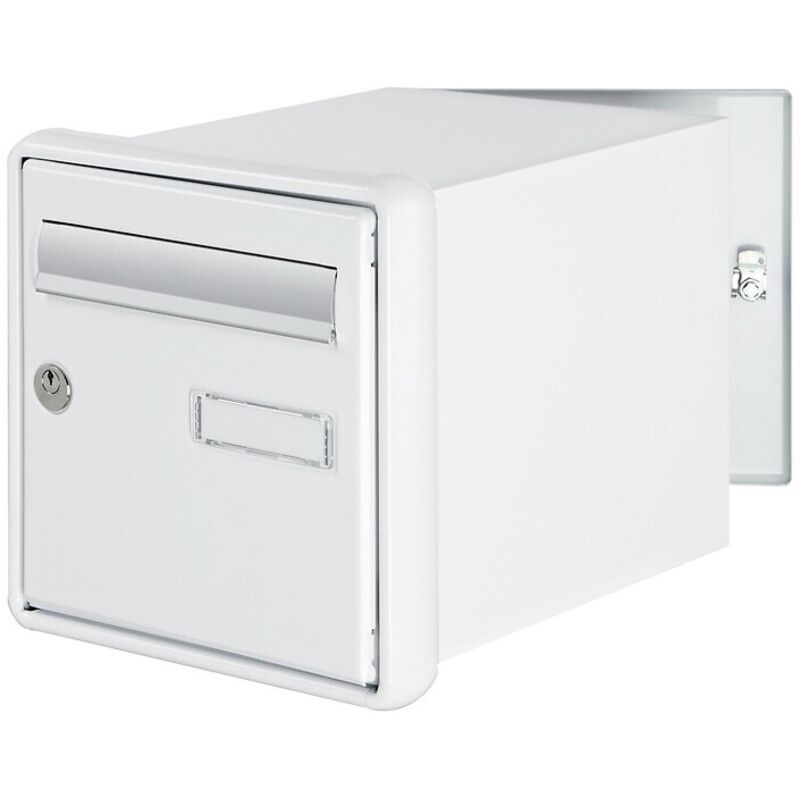 Boîte aux lettres individuelle channel passemur encastrée - 2 portes - blanc Decayeux