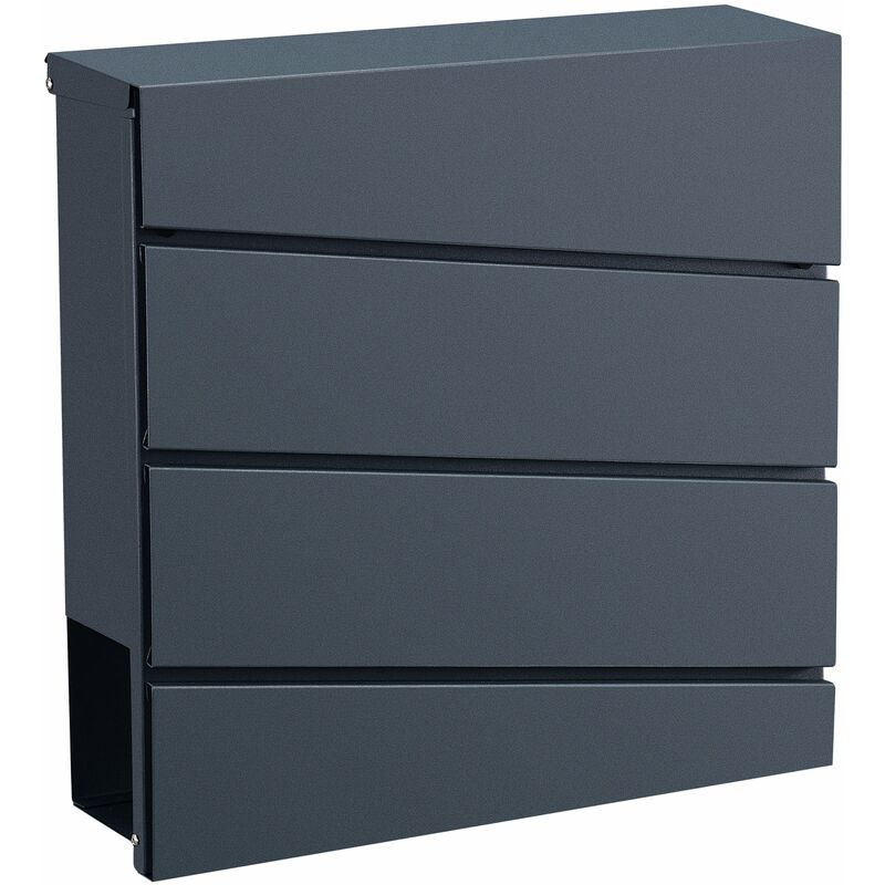 Helloshop26 - Boîte aux lettres acier galvanisé 37x37x11 cm gris anthracite