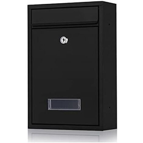 Boîte aux Lettres avec Plaque pour Nome en Acier Galvanisé avec Clé (Le Noir)dengyank