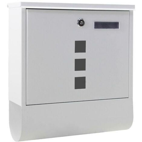 Boite Aux Lettres Avec Porte-journaux En Blanc Pour Montage Au Mur