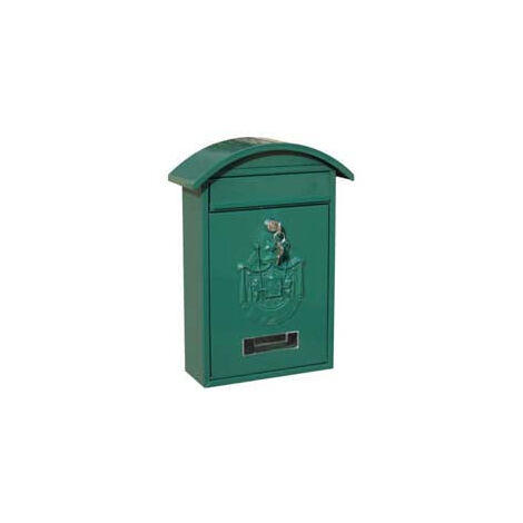 Boîte aux lettres avec toit et clé cylindrique pour extérieur vert - cm.21x6x31h. - couleur verte
