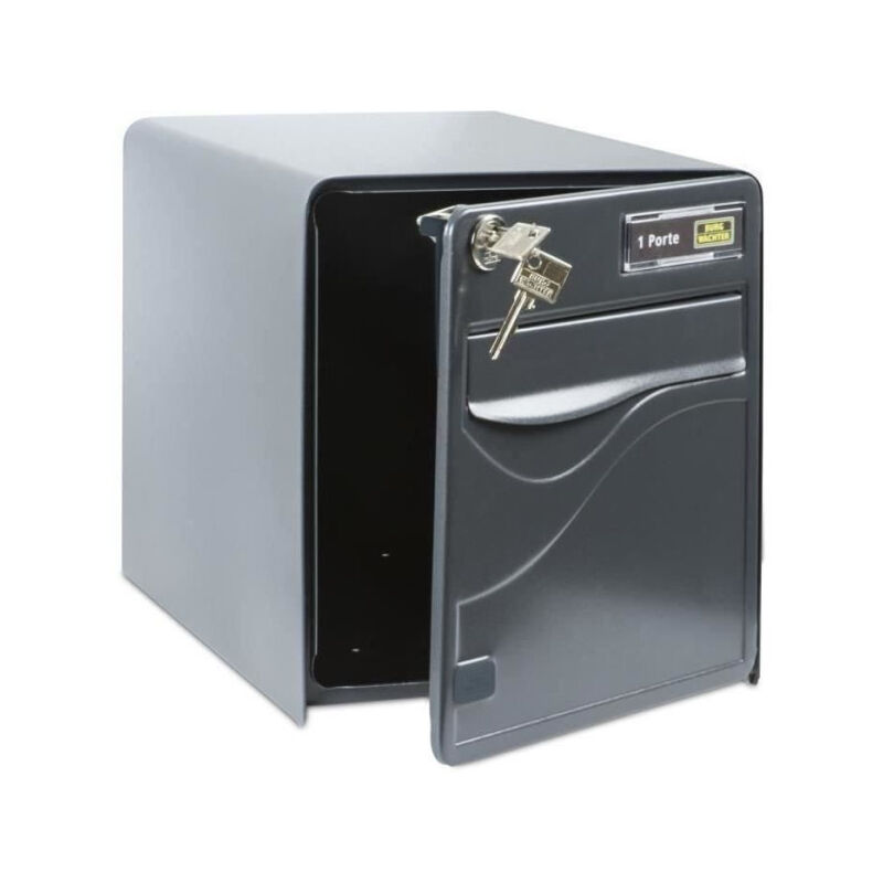 Boîte aux lettres Burg Wachter baltic 1 Porte - Sur pied -Acier galvanisé - Ouverture latérale - Anthracite - Fabriqué en Fr