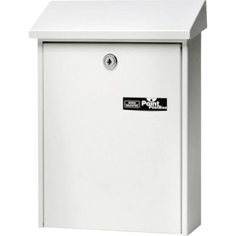 Burg Wächter daily 5861 w Boîte aux lettres Tôle d'acier blanc avec serrure à clé