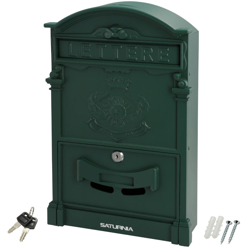 Boîte aux lettres de jardin en fonte d'aluminium vertePalace Palace 255 x 410 x 90 mm.