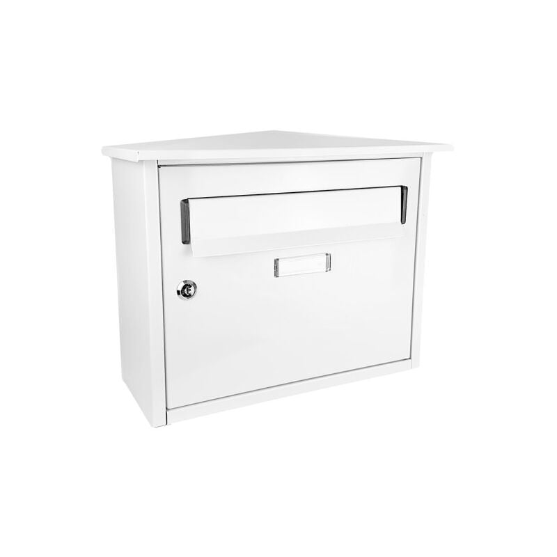 Boîte aux lettres demail nikita acier galvanisé blanc 33x39x17 cm design imperméable à la pluie trappe résistante