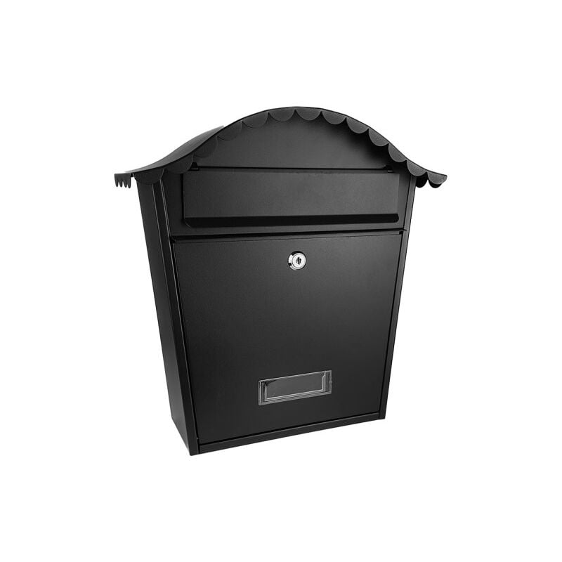 Boîte aux lettres demailbox tilda acier galvanisé noir 37x36x13,5 cm auvent de pluie
