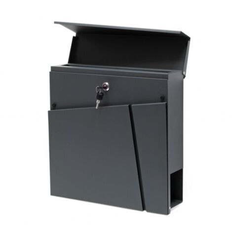Boite aux lettres Design avec compartiment journal 37x37x10,5 cm Anthracite