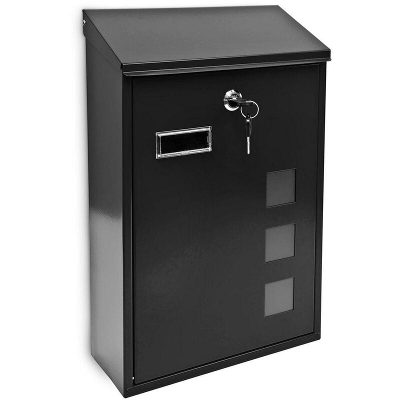 Boite aux lettres design contemporain murale noir jardin extérieur