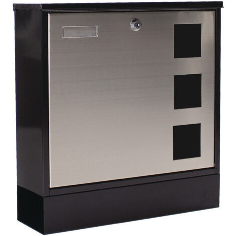 Boîte aux lettres design H.380mm L.370mm P.120mm noir STA DIN C4 ROTTNER
