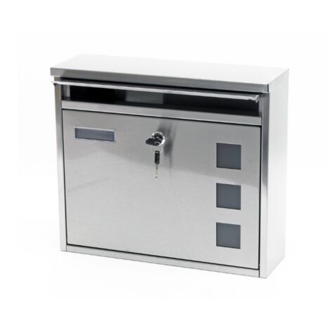 Boite aux lettres design murale acier inoxydable 36X32X11,5cm