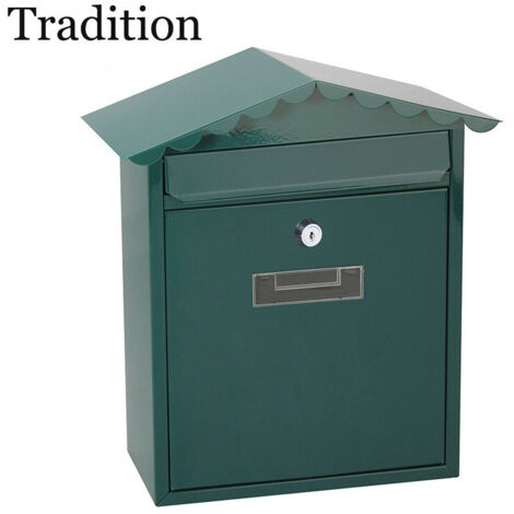 Boîte aux lettres en acier modèle tradition vert
