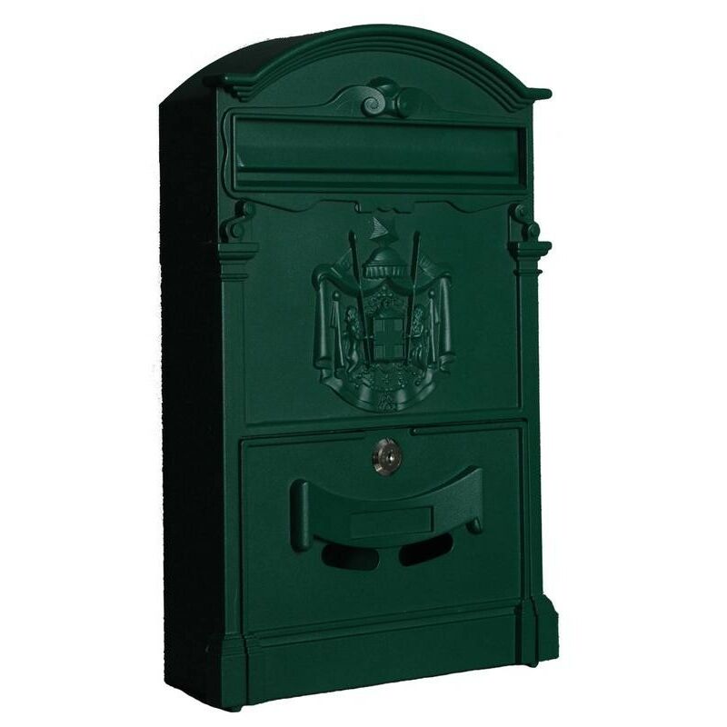 Boîte aux lettres 260x90x410h aluminium moulé sous pression vert - Salon
