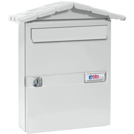 Boîte aux lettres extérieure BTV Mod. Chalet 240x87x345 mm acier blanc - talla