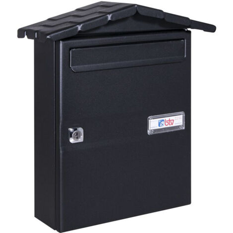 Boîte aux lettres extérieure BTV Mod. Chalet 240x87x345 mm acier noir - talla