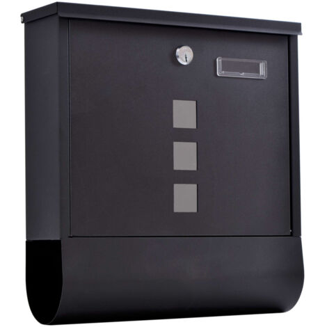 Boîte aux lettres Hans avec porte-journaux, noire