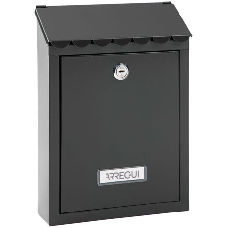 Boîte Aux Lettres Individuelle Extérieure, Petite, Civic, Acier, Noire, 21,6 X 8 X 30 Cm