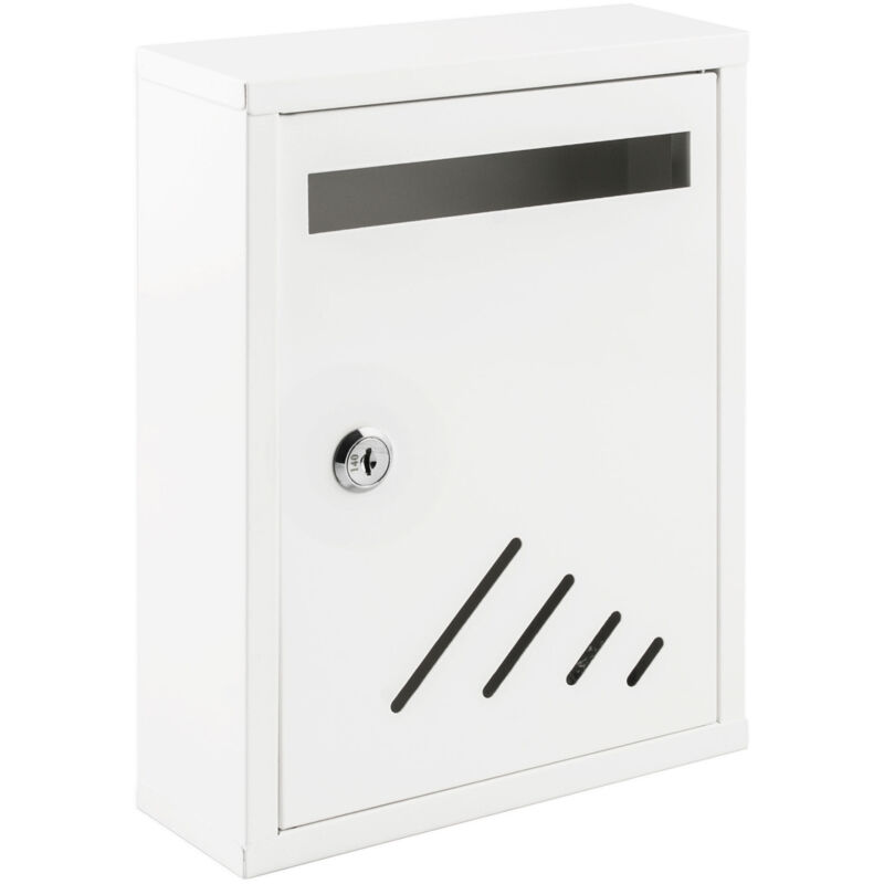 Alfa Dyser - Boîte aux lettres intérieure en métal à poignée blanche