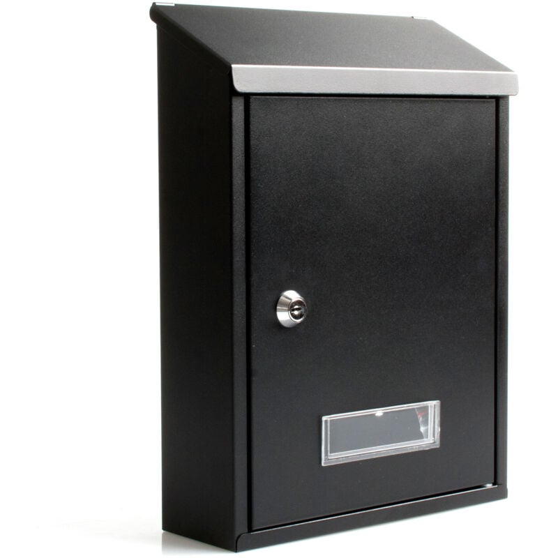 Boîte aux lettres intérieure/extérieure en métal à poignée noire