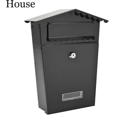 Boîte aux lettres modèle maison en acier noir EDM
